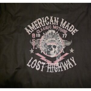 American Made Lost Highway Mechanics Graphic Work Button down Black 5XL